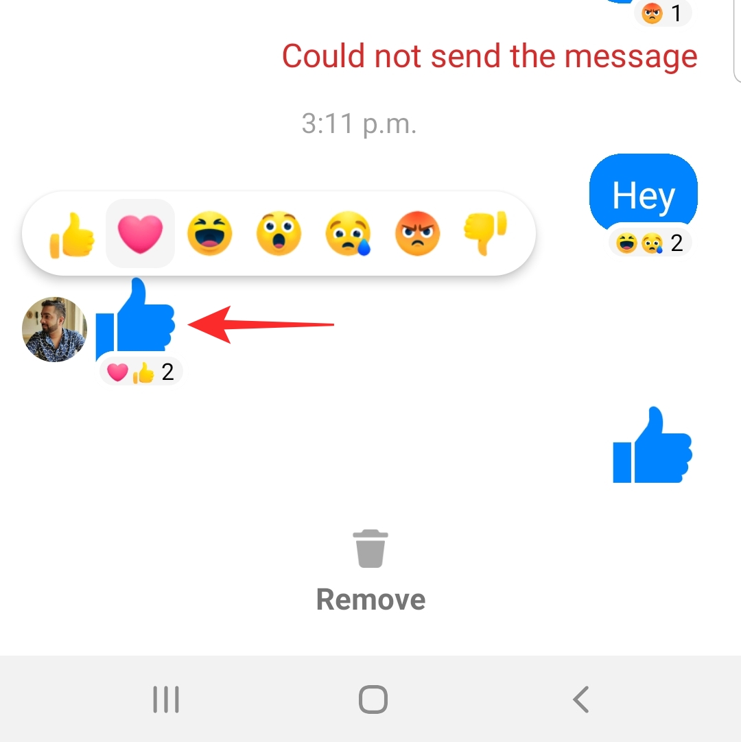 So entfernen Sie Reaktionen auf Messenger - Nachrichten, Gadgets