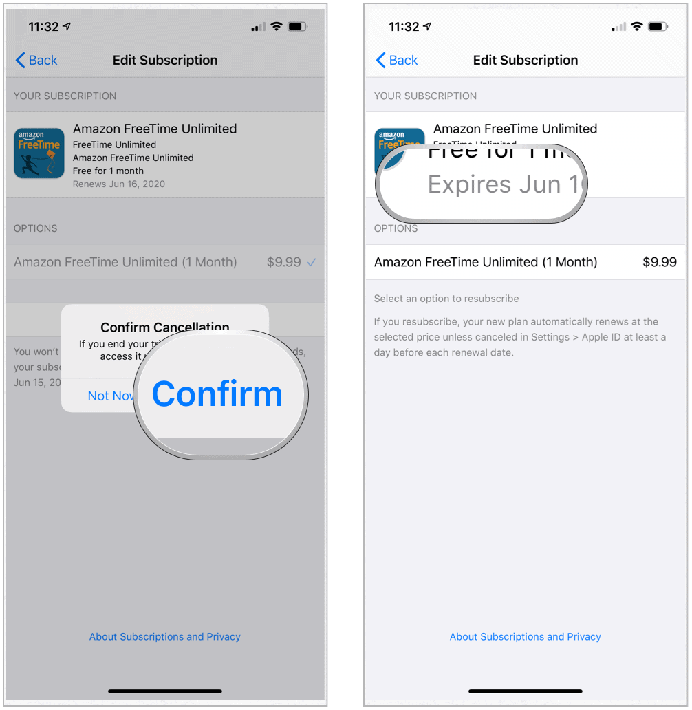 App Store Bekräfta avbokning