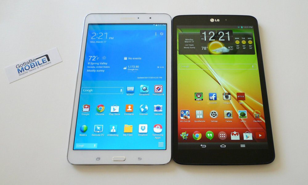 Samsung Galaxy Tab PRO 8.4 vs LG G Pad 8.3 Videojämförelse