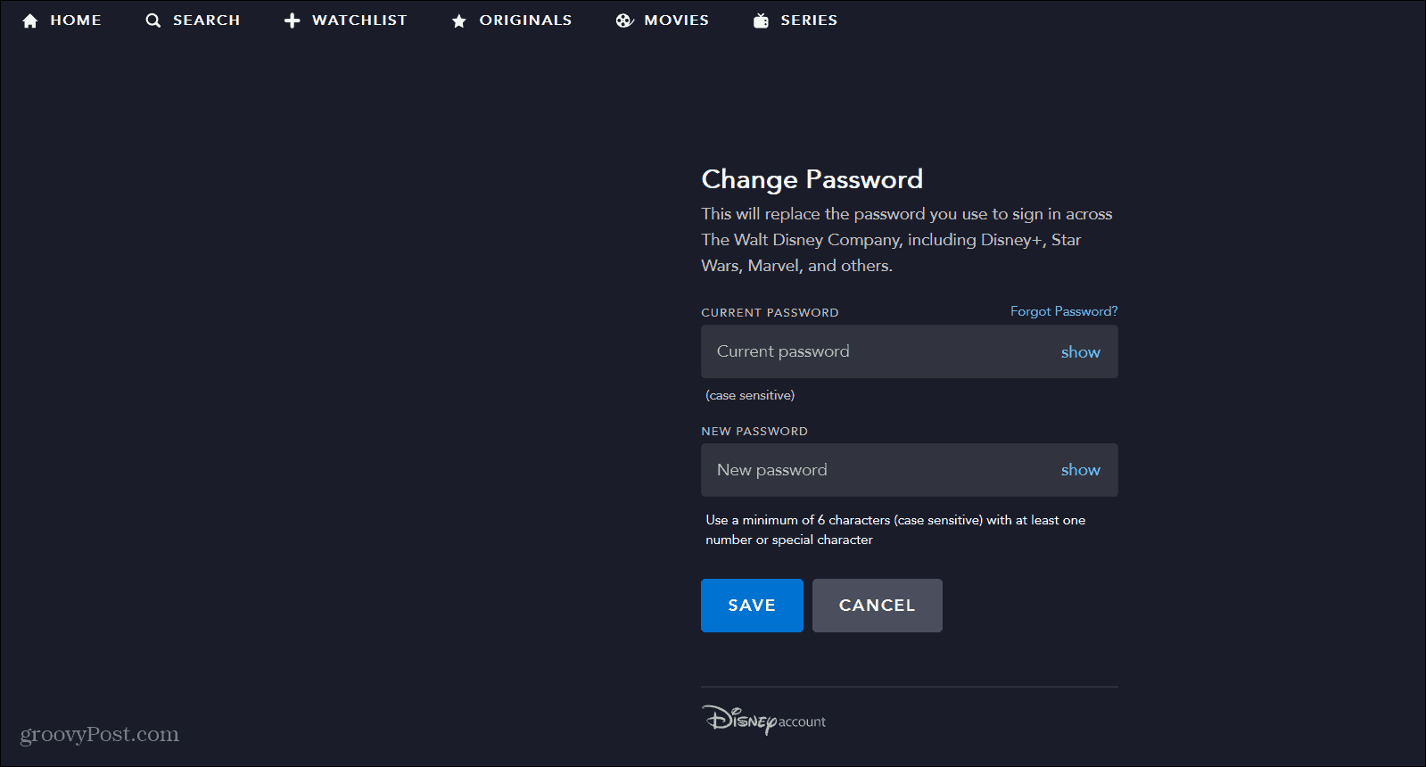 So ändern Sie Ihre E-Mail-Adresse und Ihr Passwort für Ihr Disney