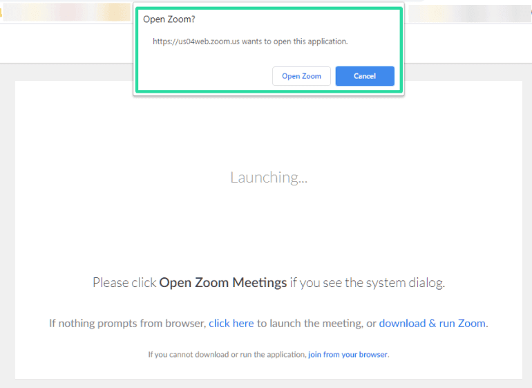 Hur man tvingar Zoom Meeting i webbläsaren och blockerar dialogrutan Öppna Zoom-appen