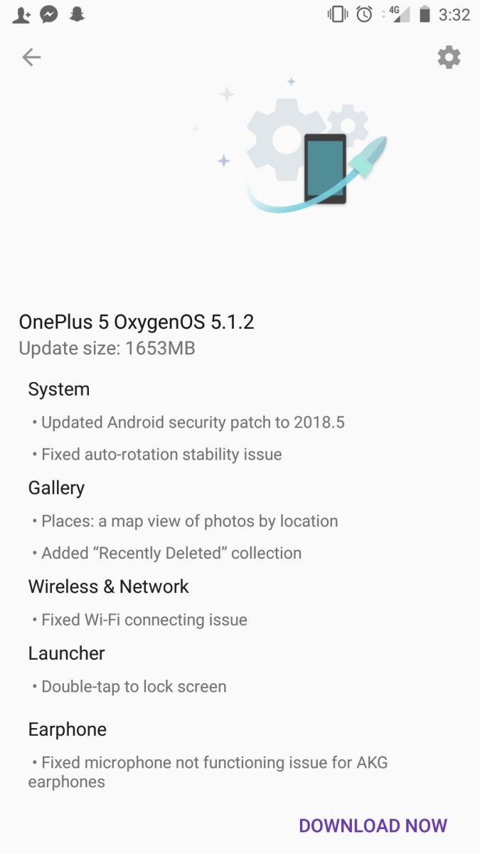oneplius 5 oxygenos uppdatering