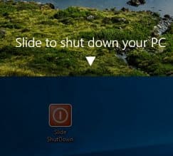 Skjut för att stänga av en Windows 10-dator som en Windows Phone