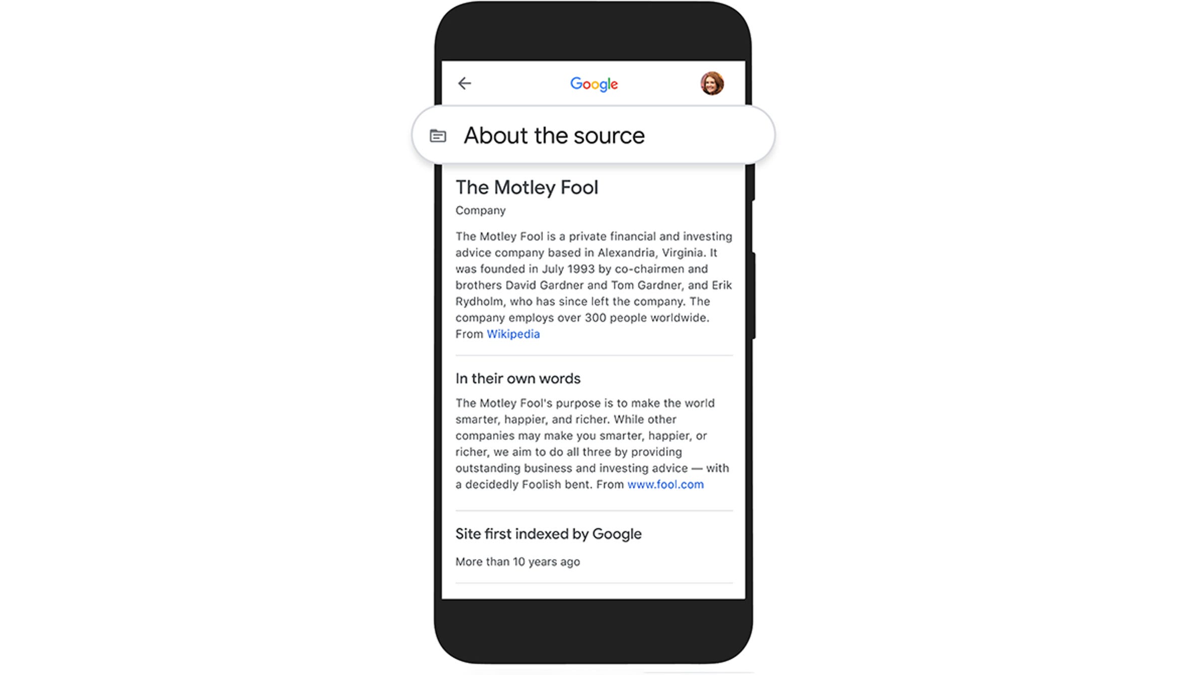 Google vill hjälpa dig att hitta pålitliga källor online