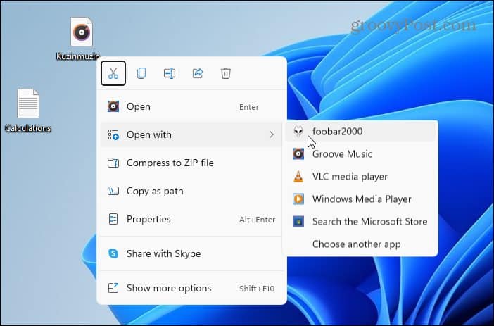 enskilda filer som öppnas med Windows 11